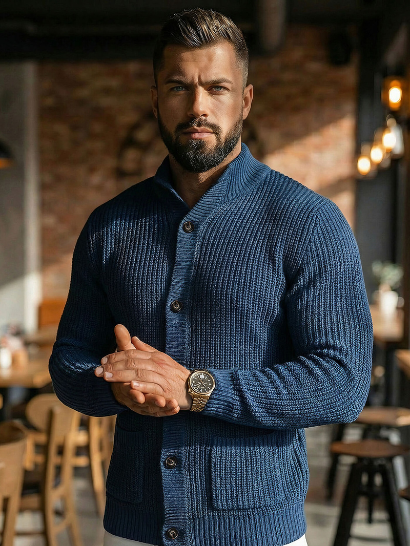 Pulover bărbați albastru marin OZONEE NB/MM6020/6Z