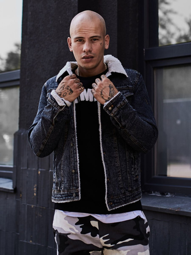 Jachetă de blugi bărbați antracit OZONEE JB/JP1109Z