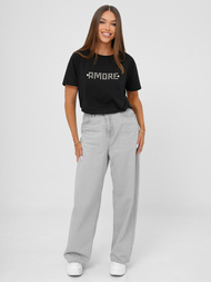 Tricou femei negru-argintiu OZONEE JS/YJ77716