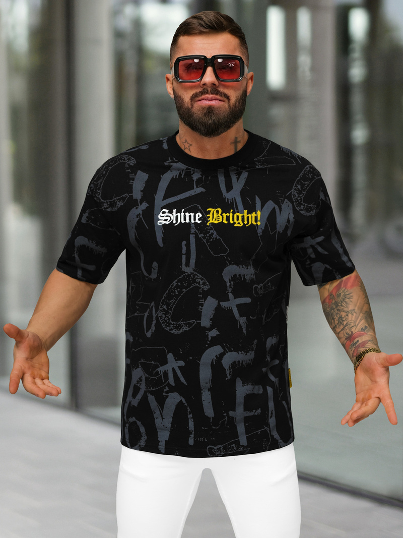 Tricou bărbați negru OZONEE O/YN2/621