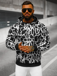 Hanorac bărbați negru-alb OZONEE JS/8B1139/1