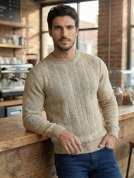 Pulover bărbați bej OZONEE JS/59B3608/155