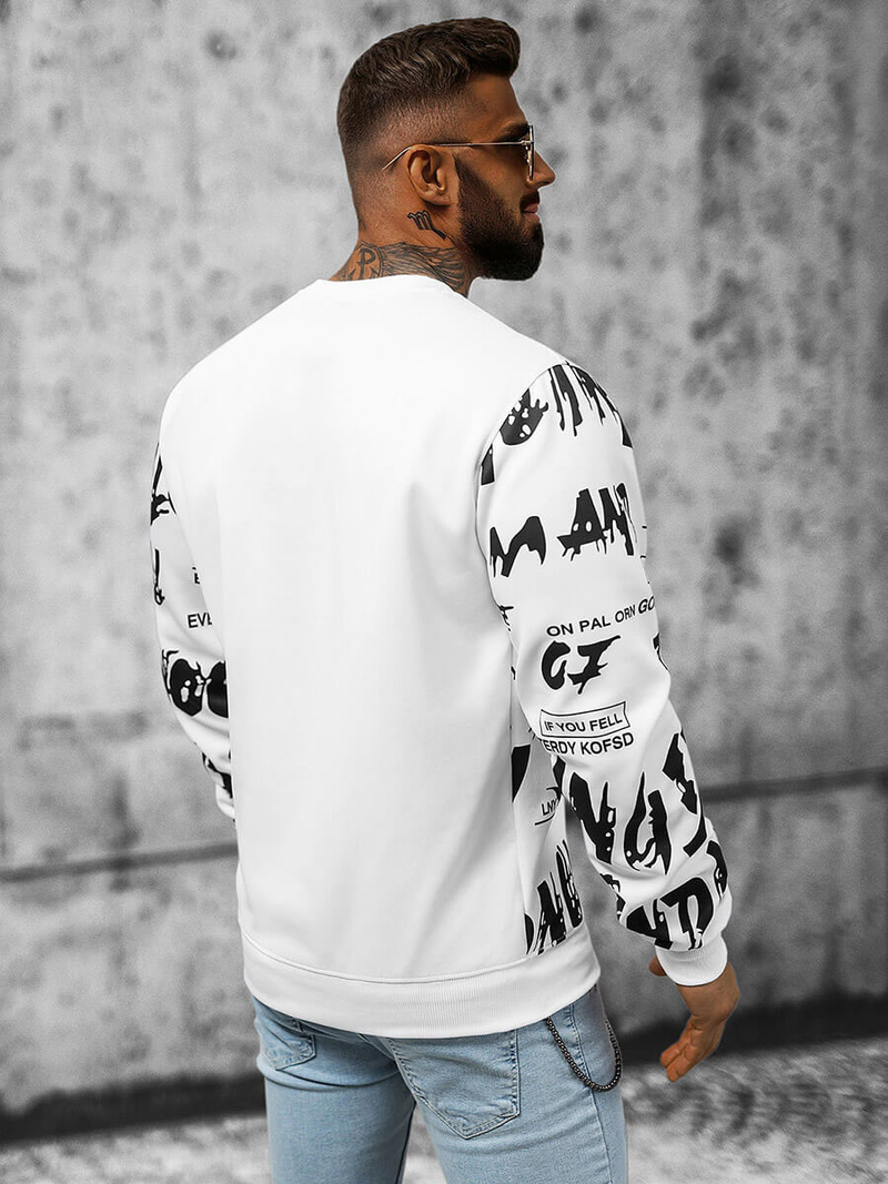 Hanorac bărbați alb OZONEE JS/8B1107/1