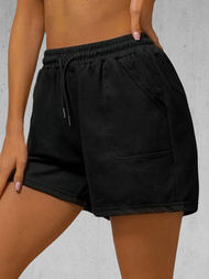 Pantaloni scurți sportivi pentru femei negri OZONEE JS/8K950/3