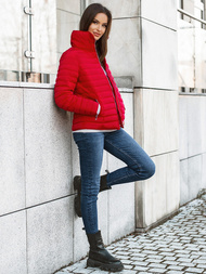 Jachetă de femei roșie OZONEE JS/M23063/2Z