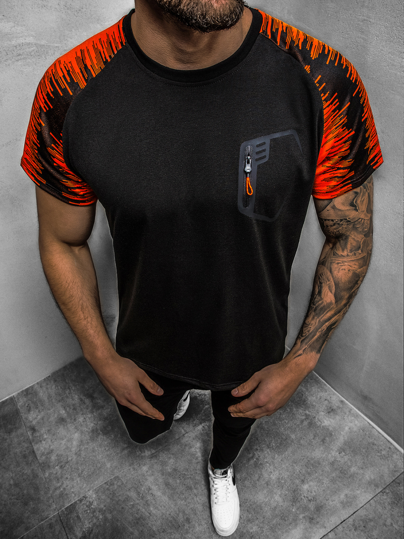 Tricou bărbați negru OZONEE JS/KS2072Z