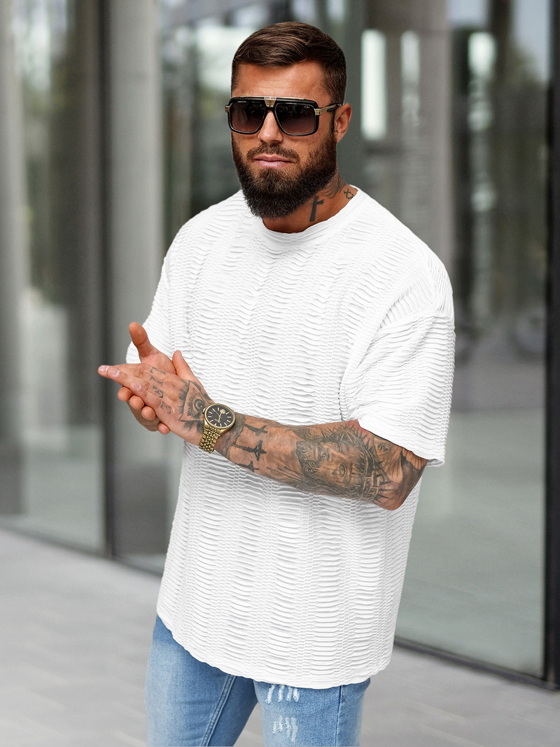 Tricou bărbați albi OZONEE O/B1149