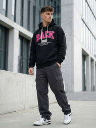 Hanorac bărbați neagră OZONEE O/TT30513Z