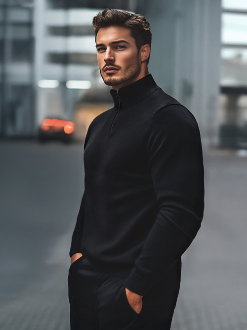 Pulover bărbați negru OZONEE NB/MM6007/4Z