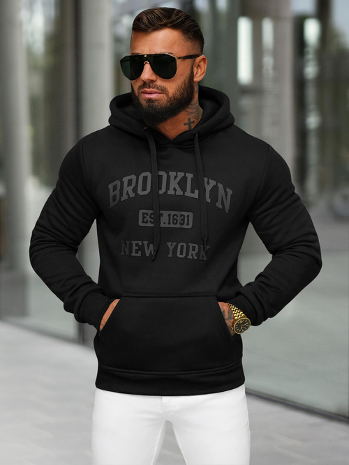 Hanorac bărbați negru OZONEE JS/8B1350/3