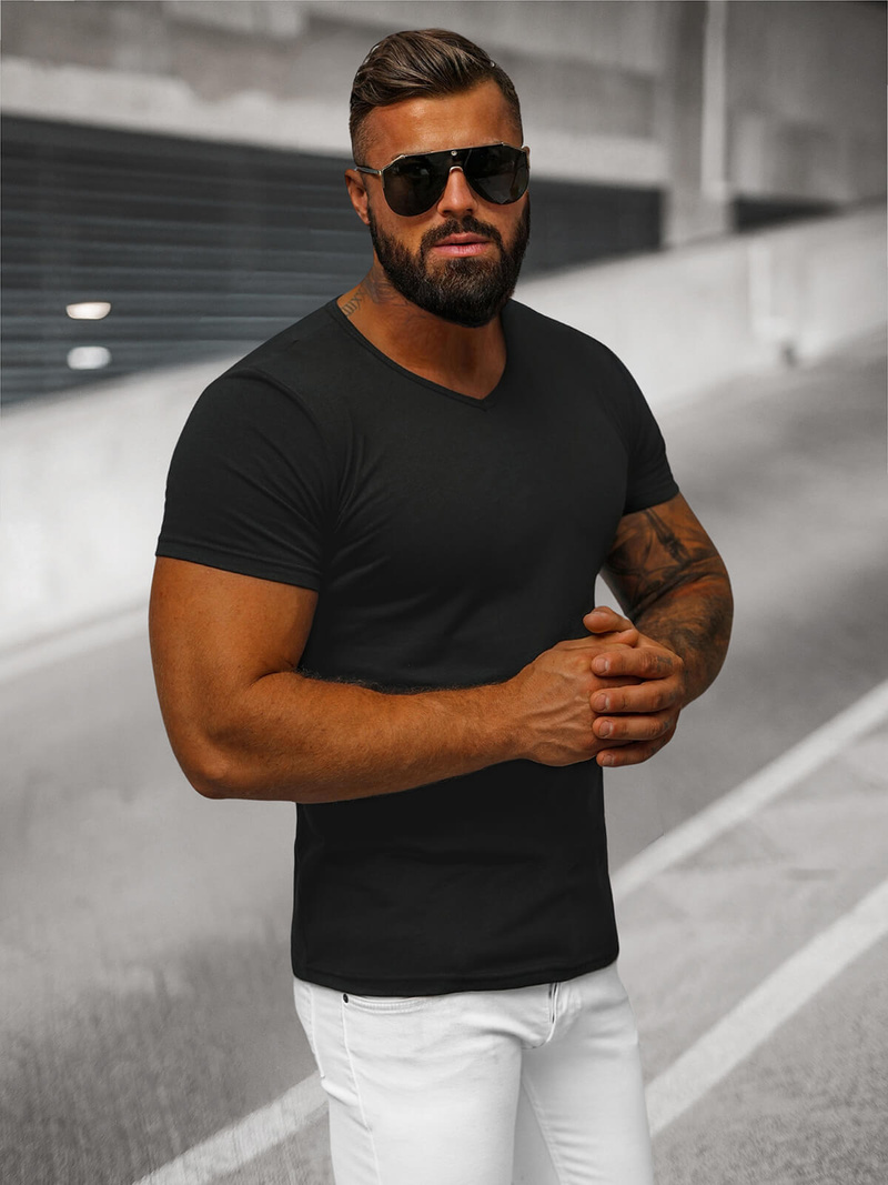 Tricou bărbați negru OZONEE JS/712007Z