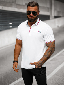 Tricou polo bărbați albă OZONEE O/DA758