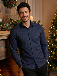 Cămașă bărbați albastru marin OZONEE V/V183Z