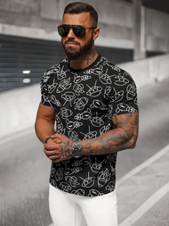 Tricou bărbați negri OZONEE JS/8T1197/3