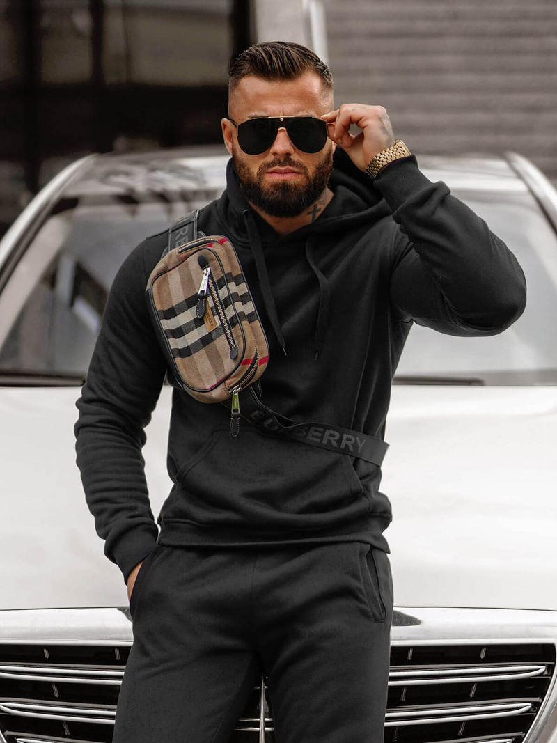 Compleu sport bărbaţi negru OZONEE JS/68C10381/3Z