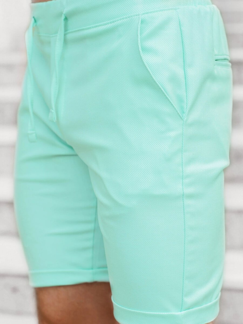 Pantaloni scurti chino bărbați verde-mentă OZONEE DJ/1013