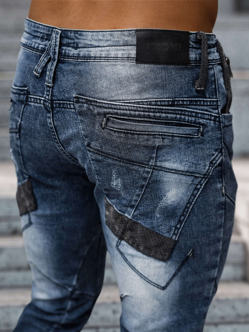 Blugi bărbaţi albaștri OZONEE NB/MP0045B