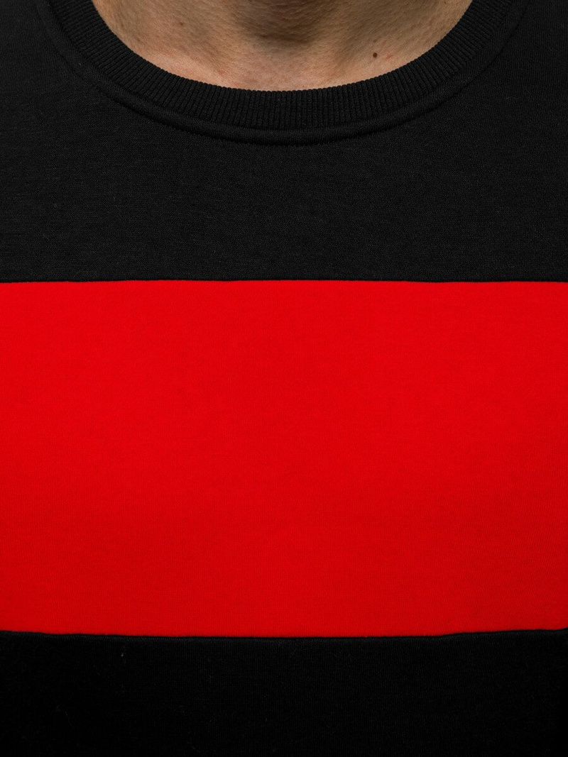 Hanorac bărbați negru-roșu OZONEE JS/2020/18