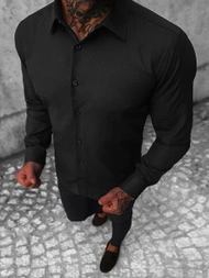 Cămașă bărbați neagră OZONEE MECH/2122Z