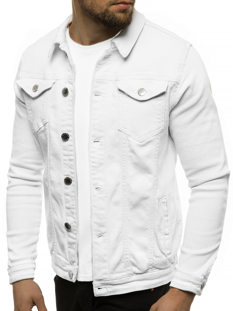 Geacă de blugi bărbați albă OZONEE G/620