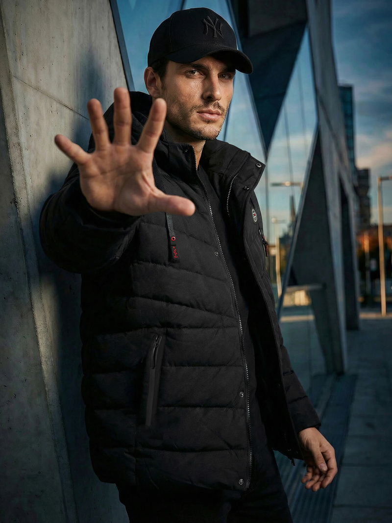 Geacă bărbați neagră OZONEE JS/31M5081/392