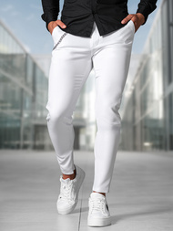 Pantaloni chino bărbaţi albi OZONEE DJ/3300Z
