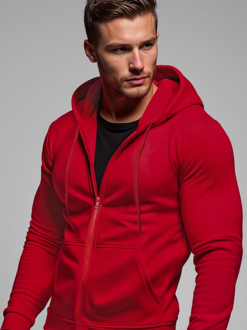 Hanorac bărbați roșu închis OZONEE JS/2008