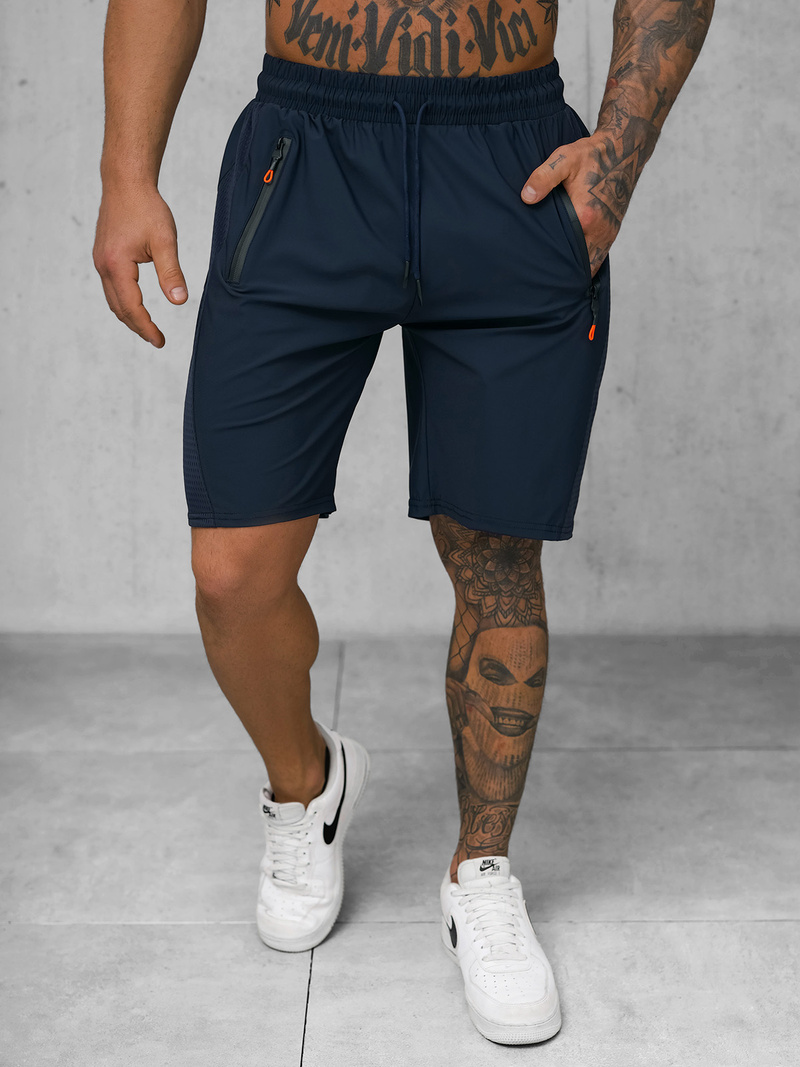 Pantaloni scurți sport pentru bărbați albastru marin OZONEE JS/12K1803/25