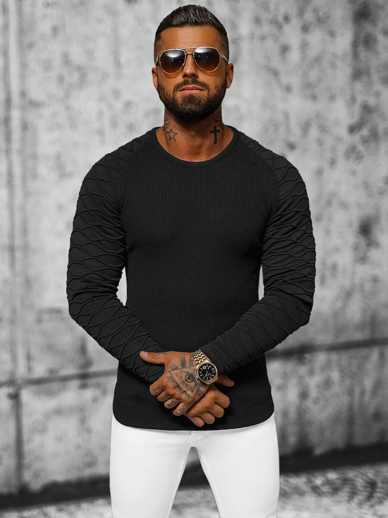 Pulover bărbați negru OZONEE L/2486Z