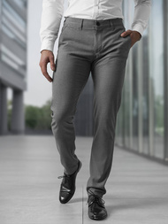 Pantaloni chino bărbaţi gri închis OZONEE V/6545