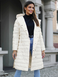 Palton de femei ecru OZONEE JS/5M3159/254