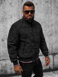 Jachetă de primăvară bărbați neagră OZONEE JS/5M3109/392