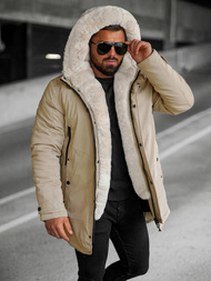 Geacă de iarnă parka bărbați bej OZONEE JS/22M319/62Z