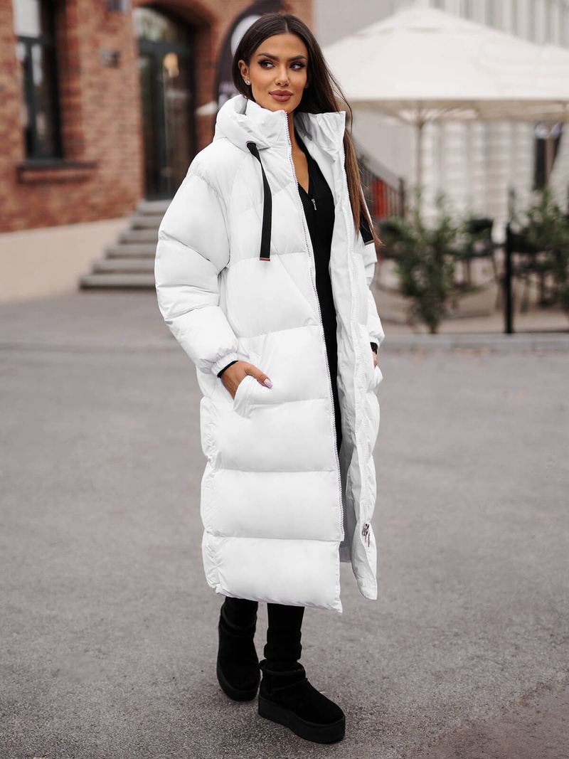 Geacă de femei alb OZONEE JS/5M3163/281Z