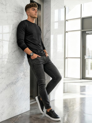 Blugi bărbaţi negri OZONEE O/JK2918Z