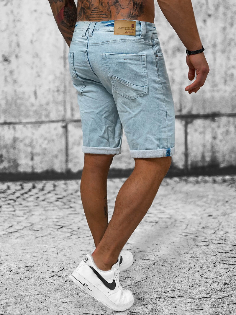 Pantaloni scurti bărbați albaștri deschis OZONEE O/19200