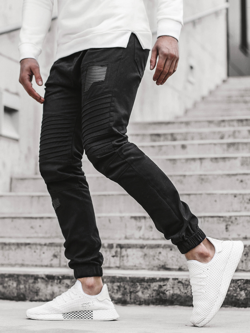 Pantaloni jogger bărbați negri OZONEE A/829