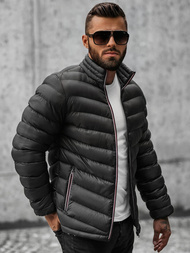 Jachetă de primăvară bărbați neagră OZONEE JS/SM71