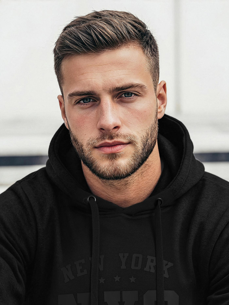 Hanorac bărbați negru OZONEE JS/8B1971/3