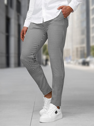 Pantaloni bărbaţi negri-albi OZONEE DJ/5531Z