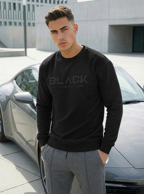 Hanorac bărbați negru OZONEE JS/8B1992/3