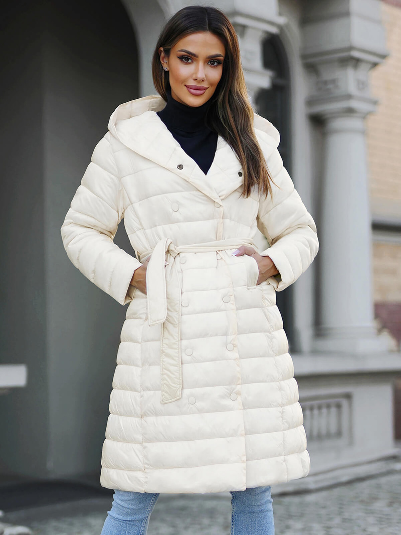 Palton de femei ecru OZONEE JS/5M3159/254