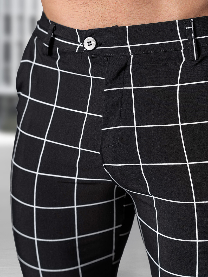 Pantaloni Chino Bărbaţi Negri OZONEE O/P4009Z