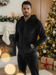 Trening pentru bărbați din catifea negru OZONEE JS/8C1169/3Z