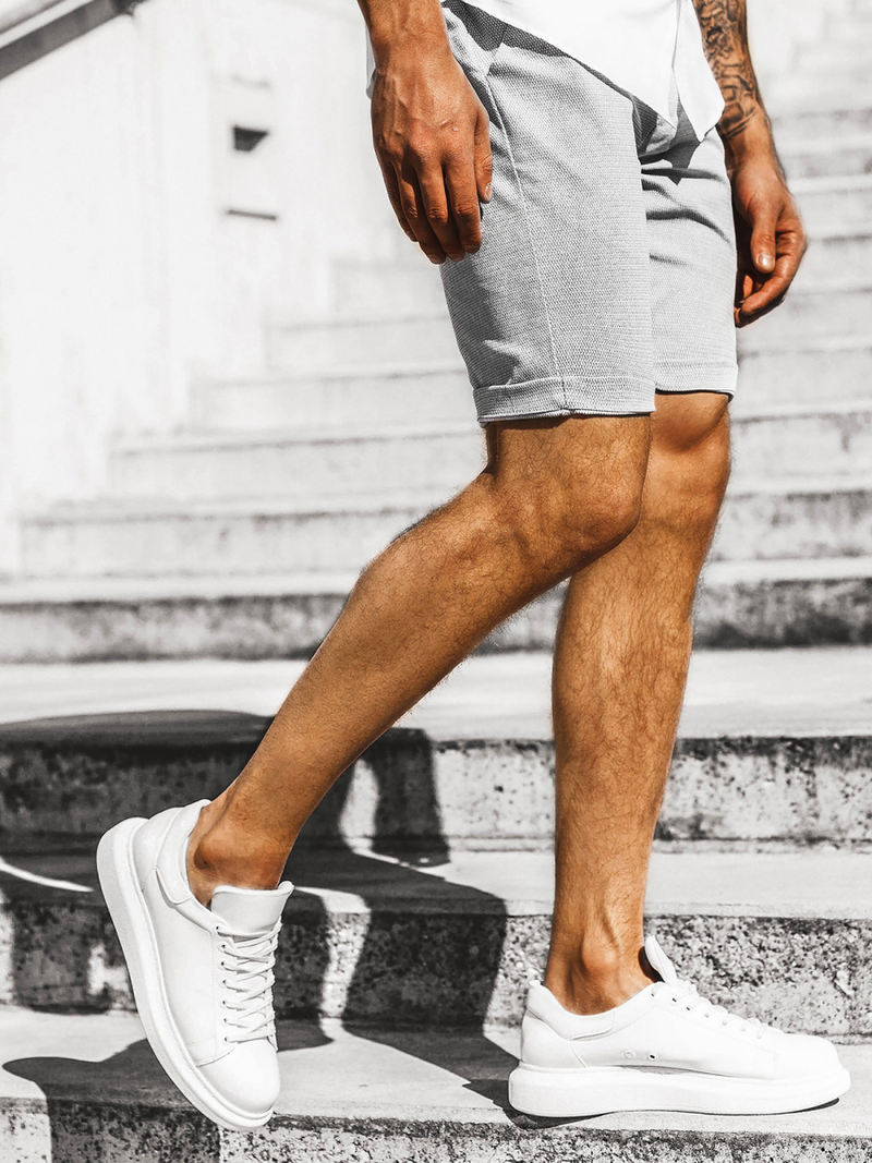 Pantaloni scurti chino bărbați gri OZONEE DJ/1005