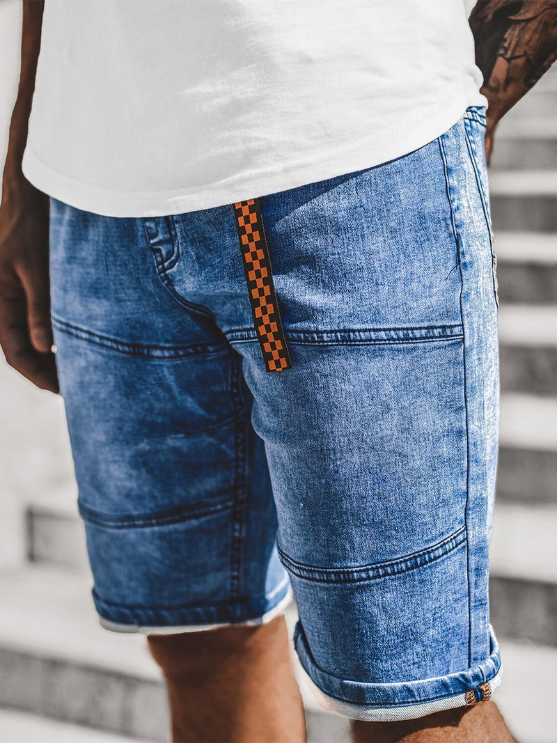 Pantaloni scurti blugi bărbați albaștri OZONEE RF/HY340/3