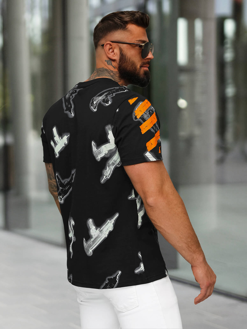 Tricou bărbați negri OZONEE O/MPO3471