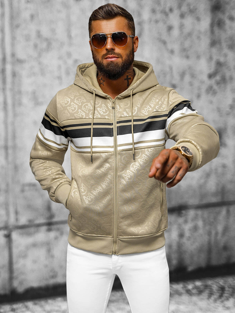 Hanorac bărbați bej OZONEE JS/3B563