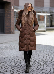 Geacă de iarnă damă ciocolată OZONEE JS/5M3229/158