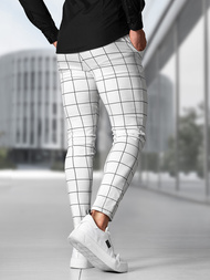 Pantaloni Chino Bărbaţi Albi OZONEE O/P4009Z